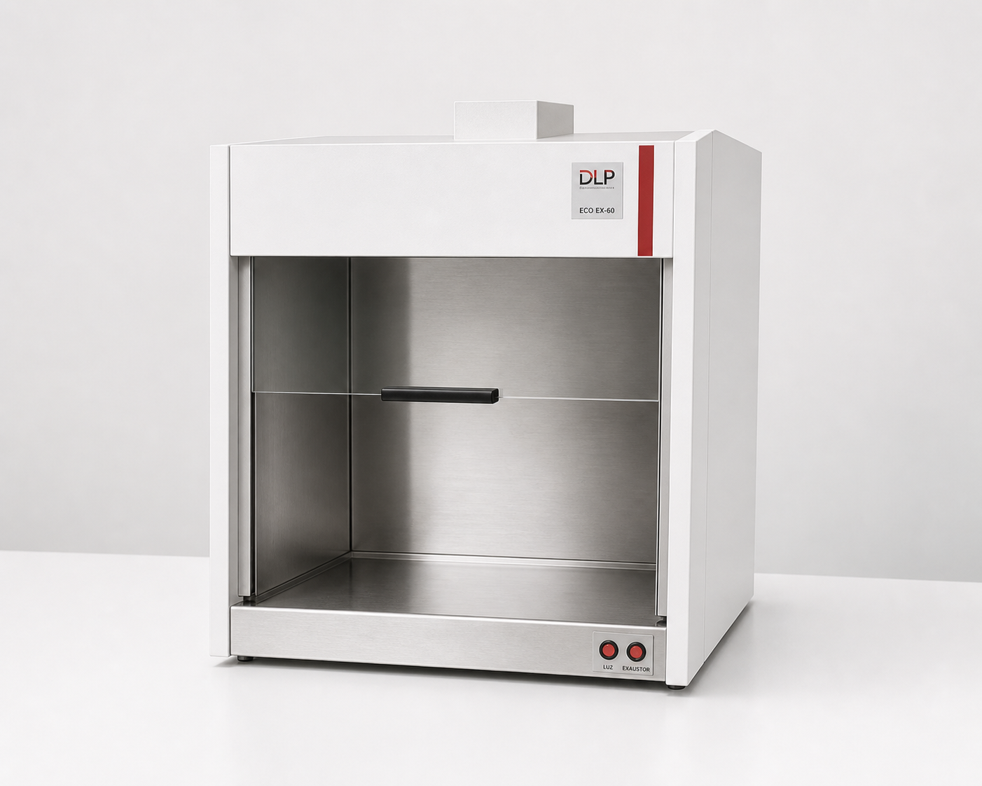 Capela compacta química DLP ECO EXQ em MDF com interior em aço inox
